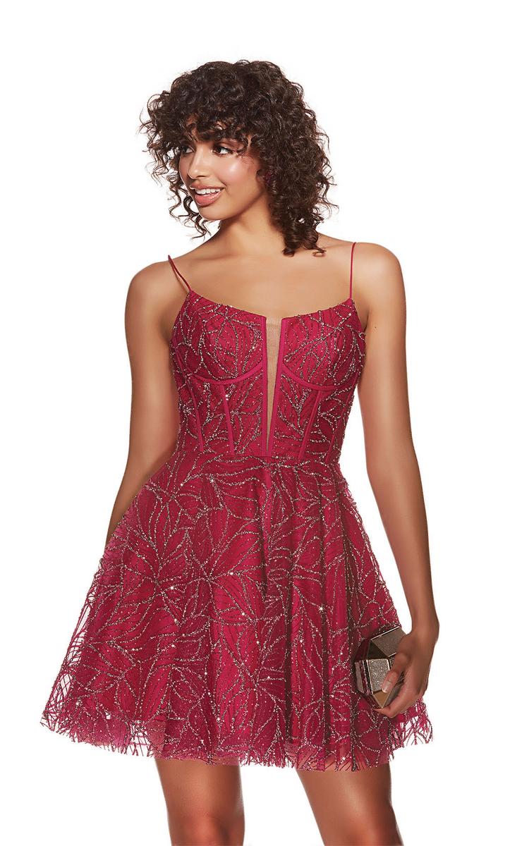 Alyce Paris Plunging A-Line  Homecoming Dress 3771