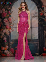 Colors Dress Sequin Halter Prom Dress 3773