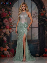 Colors Dress Sequin Halter Prom Dress 3773