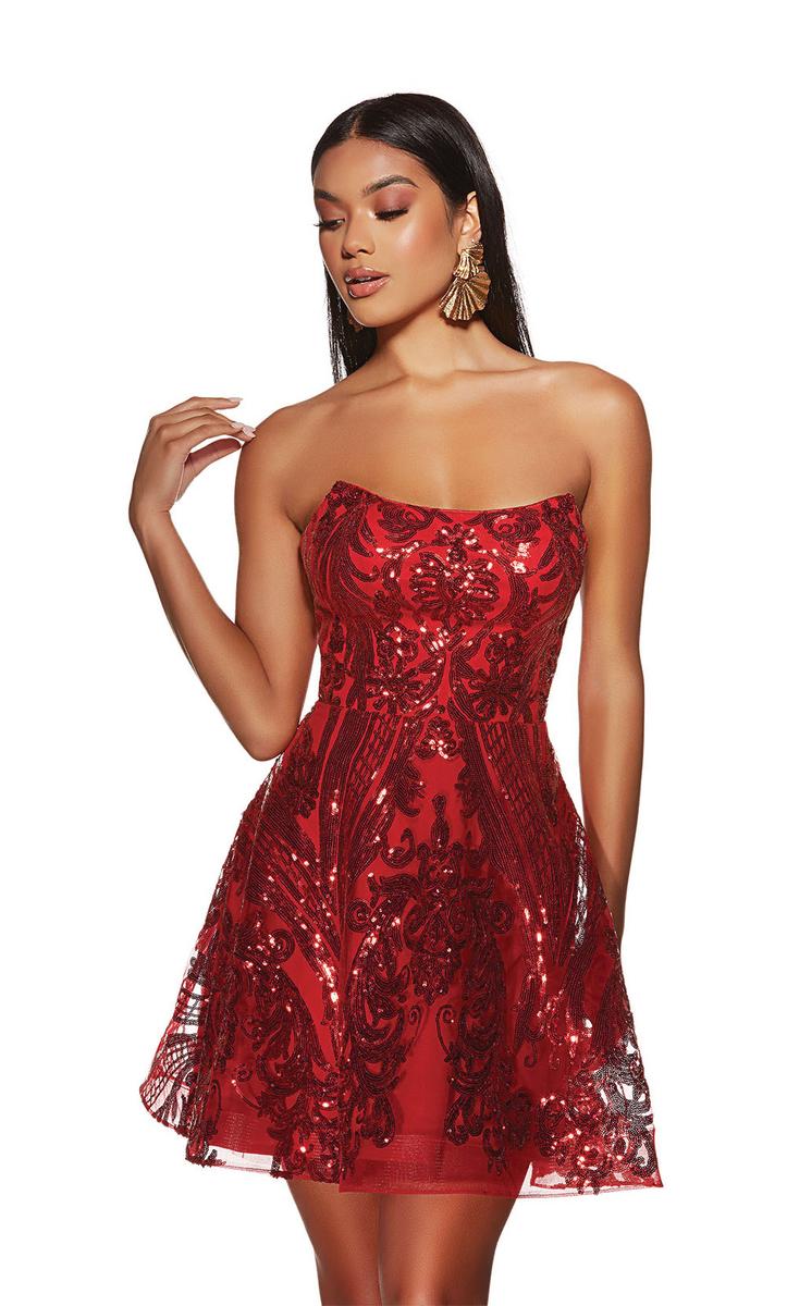 Alyce Paris Strapless Sequin HoCo Dress 3773 Alyce Paris Strapless Sequin HoCo Dress 3773
