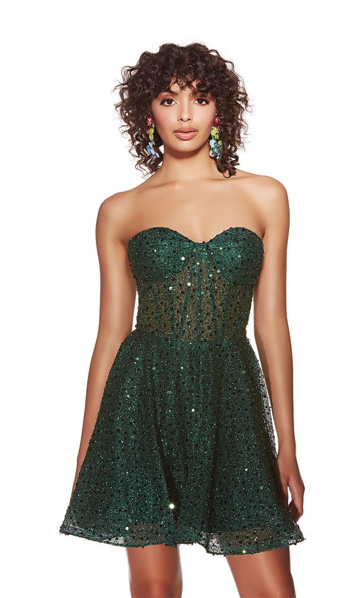 Alyce Paris Glitter Corset Homecoming Dress 3776 Alyce Paris Glitter Corset Homecoming Dress 3776