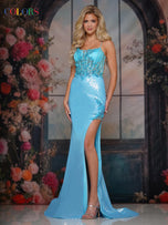 Colors Dress Fitted Illusion Corset Prom Dress 3787