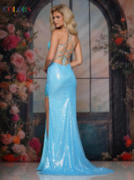Colors Dress Fitted Illusion Corset Prom Dress 3787