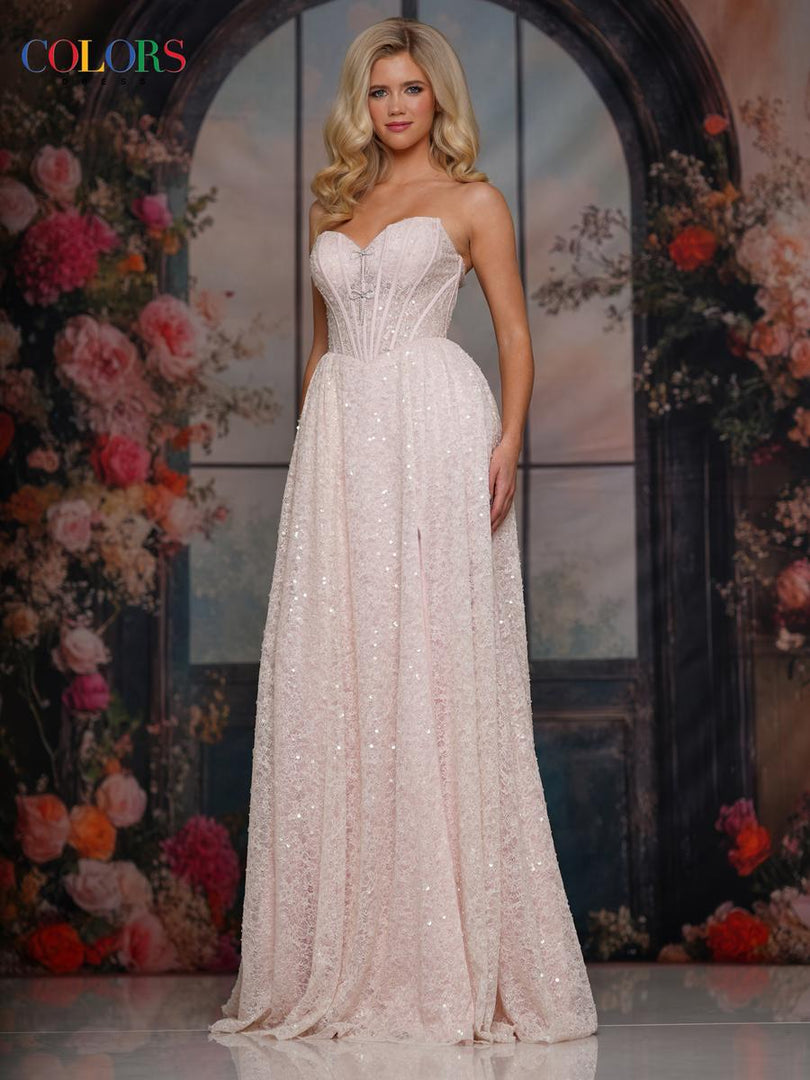 Colors Dress A-Line Corset Sequin Prom Dress 3791