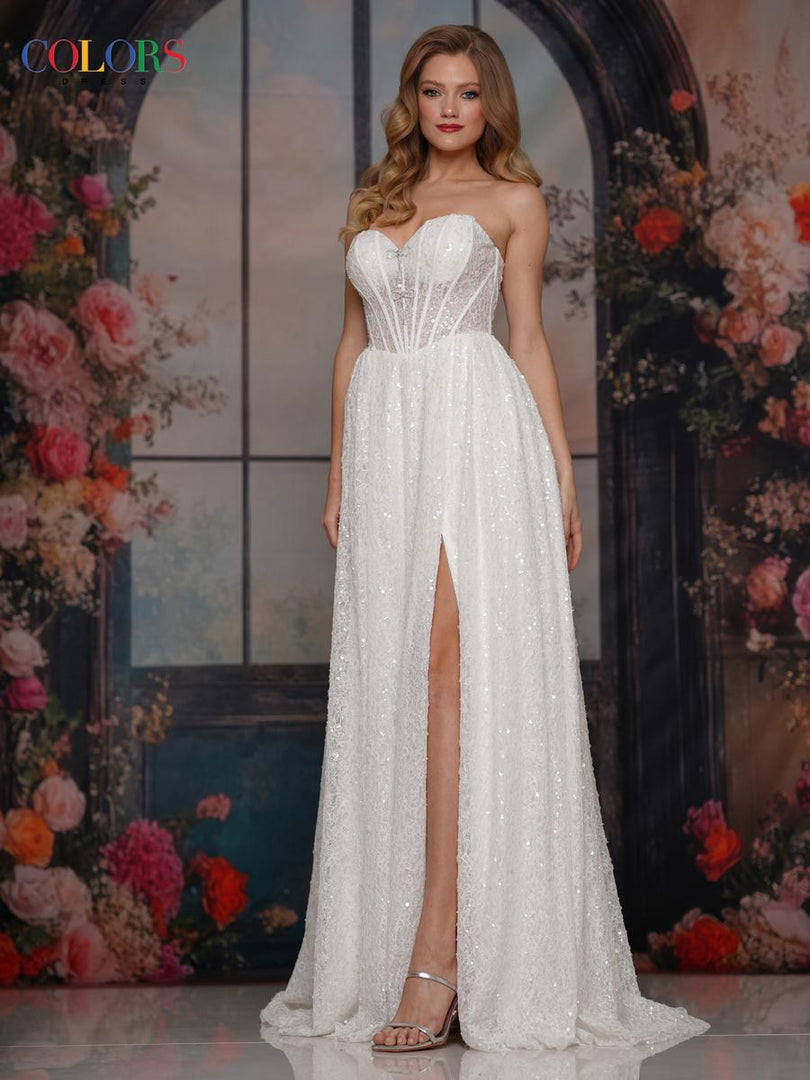 Colors Dress A-Line Corset Sequin Prom Dress 3791