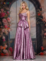 Colors Dress Metallic A-Line Prom Dress 3793