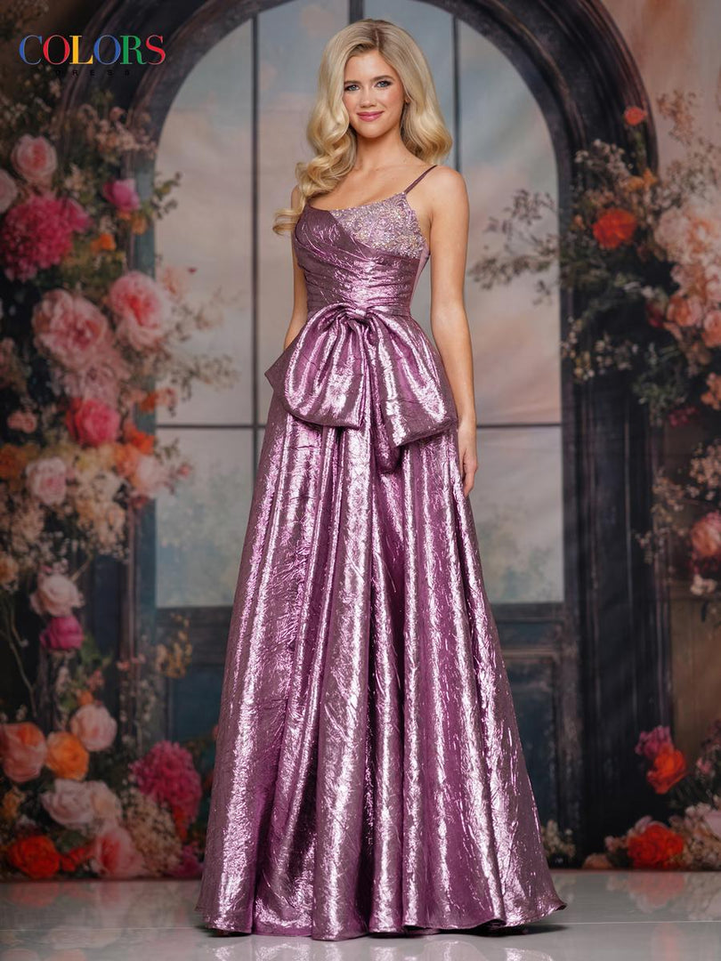 Colors Dress Metallic A-Line Prom Dress 3793