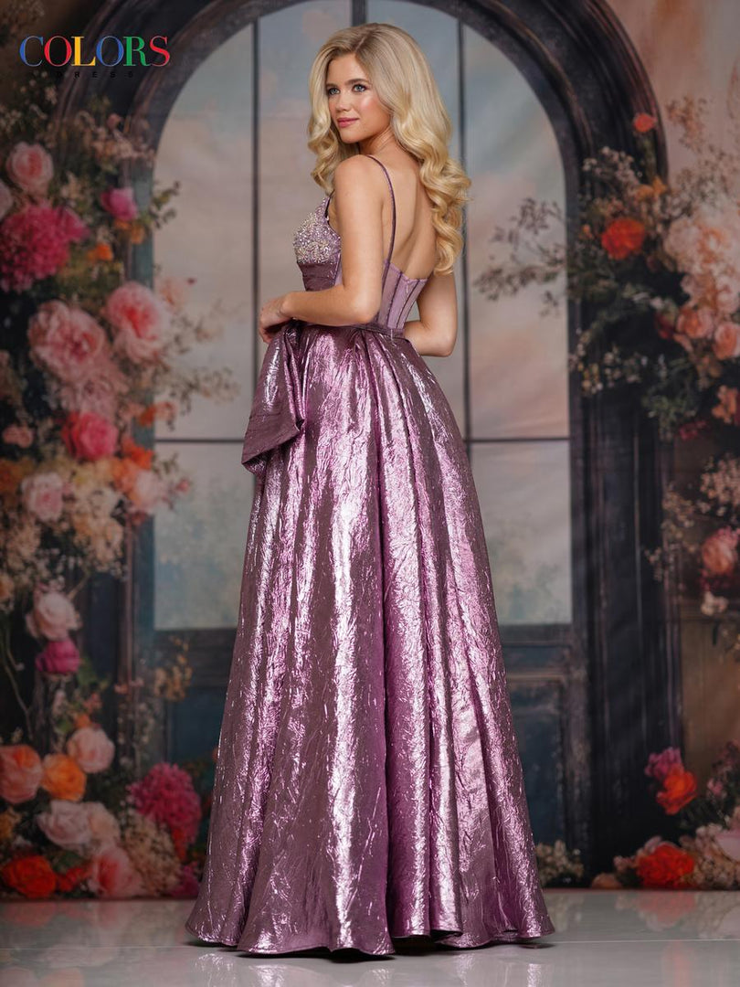 Colors Dress Metallic A-Line Prom Dress 3793