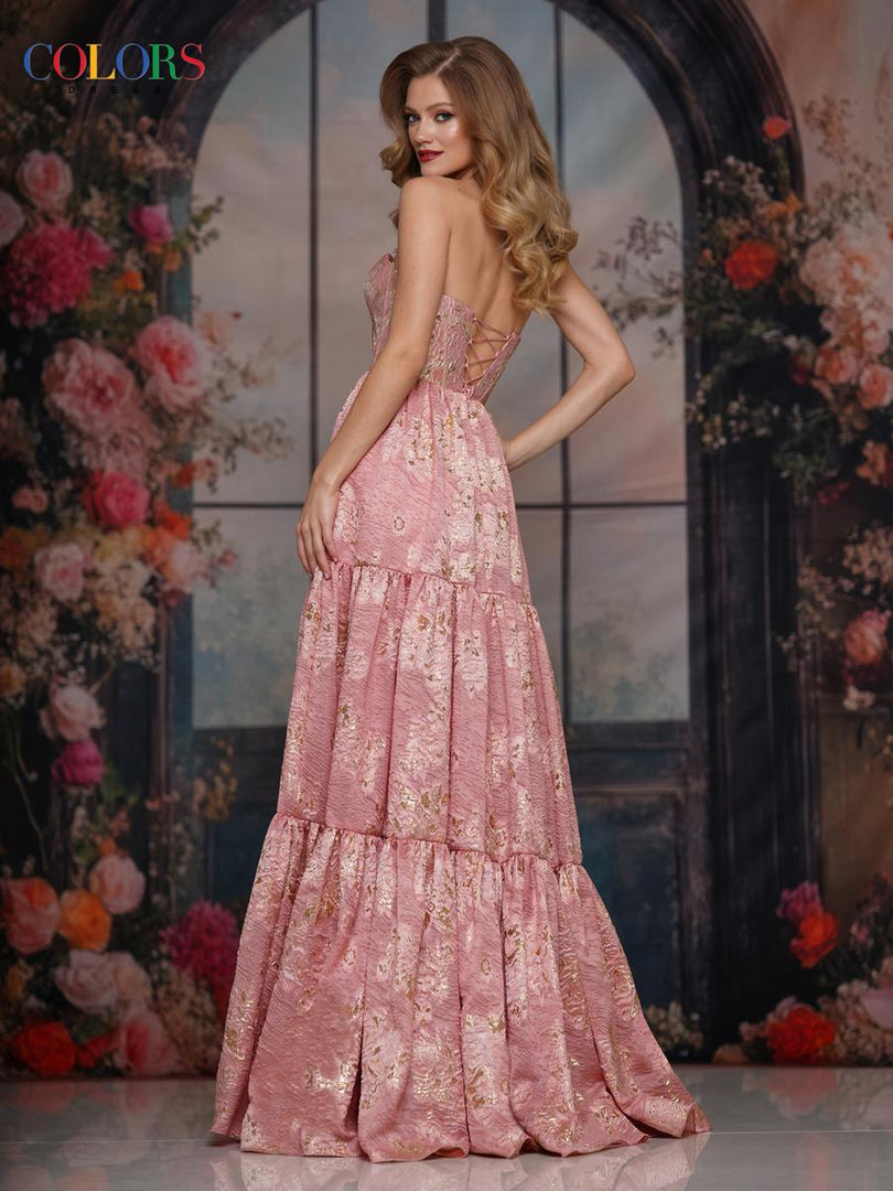 Colors Dress A-Line Metallic Jacquard Prom Dress 3794 Colors Dress A-Line Metallic Jacquard Prom Dress 3794