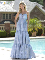 Colors Dress A-Line Metallic Jacquard Prom Dress 3794