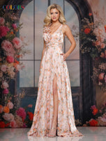 Colors Dress A-Line Floral Accents Prom Dress 3807
