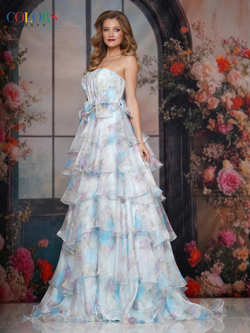 multi colored prom dresses Portia and Scarlett PS24341 Mermaid Long Train Teal Prom Pageant Gown