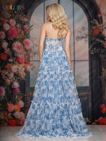 Colors Dress Corset Tulle Floral Print Prom Dress 3810