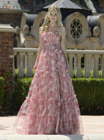 Colors Dress Corset Tulle Floral Print Prom Dress 3810