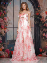 Colors Dress Strapless A Line Floral Print Prom Dress 3811