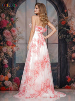 Colors Dress Strapless A Line Floral Print Prom Dress 3811