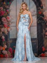 Colors Dress Double Keyhole A Line Floral Prom Dress 3813