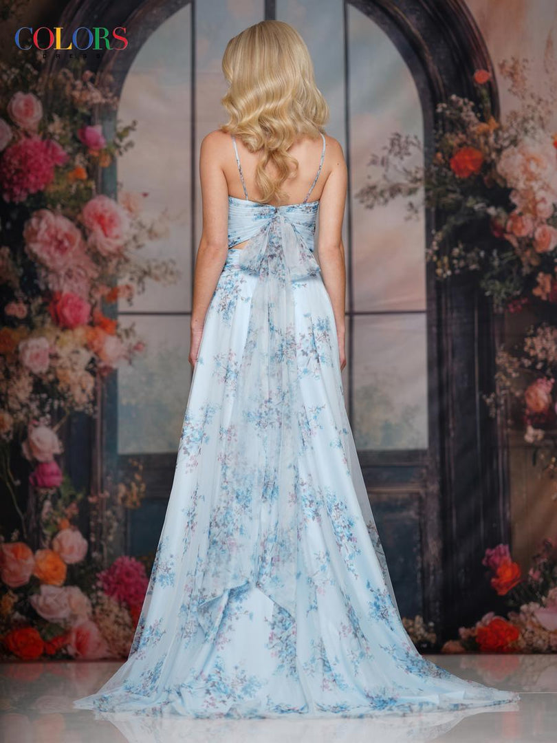 Colors Dress Double Keyhole A Line Floral Prom Dress 3813