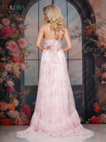 Colors Dress Floral Print One Shoulder A Line Prom Dress 3814