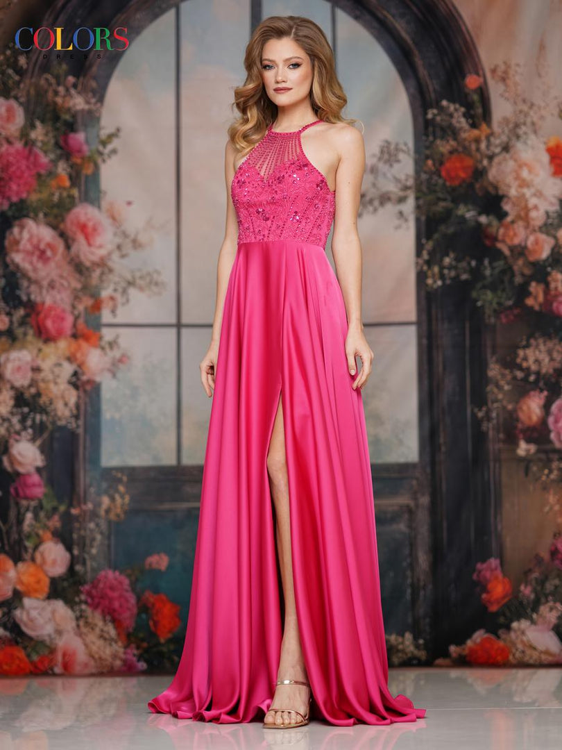 hot pink colour dress A moment for the dress Style #3860 Hot pink #Colorsdress #colors #promdress #promseason worldofprom