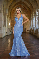 Ava Presley V-Neck Sequin Prom Dress 38866