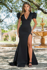 Ava Presley V-Neck Bold Sleeve Prom Dress 38868