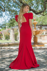 Ava Presley V-Neck Bold Sleeve Prom Dress 38868