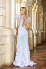 Ava Presley Feather Long Prom Dress 38892