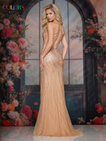 Colors Dress Heat Stone Thin Strap Fitted Prom Dress 3897