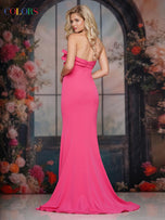 Colors Dress Satin 3D Bow Detail Fitted Prom Dress 3900