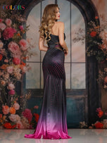 Colors Dress Heat Stone Ombre Fitted Prom Dress 3905