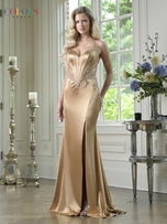 Colors Dress Beaded Applique Corset Fitted Prom Dress 3908