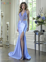 Colors Dress Halter Side Cutouts Fitted Prom Dress 3918