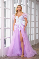 Ava Presley A-Line Off Shoulder Prom Dress 39213