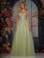 Colors Dress Strapless Beaded A-Line Tulle Prom Dress 3923
