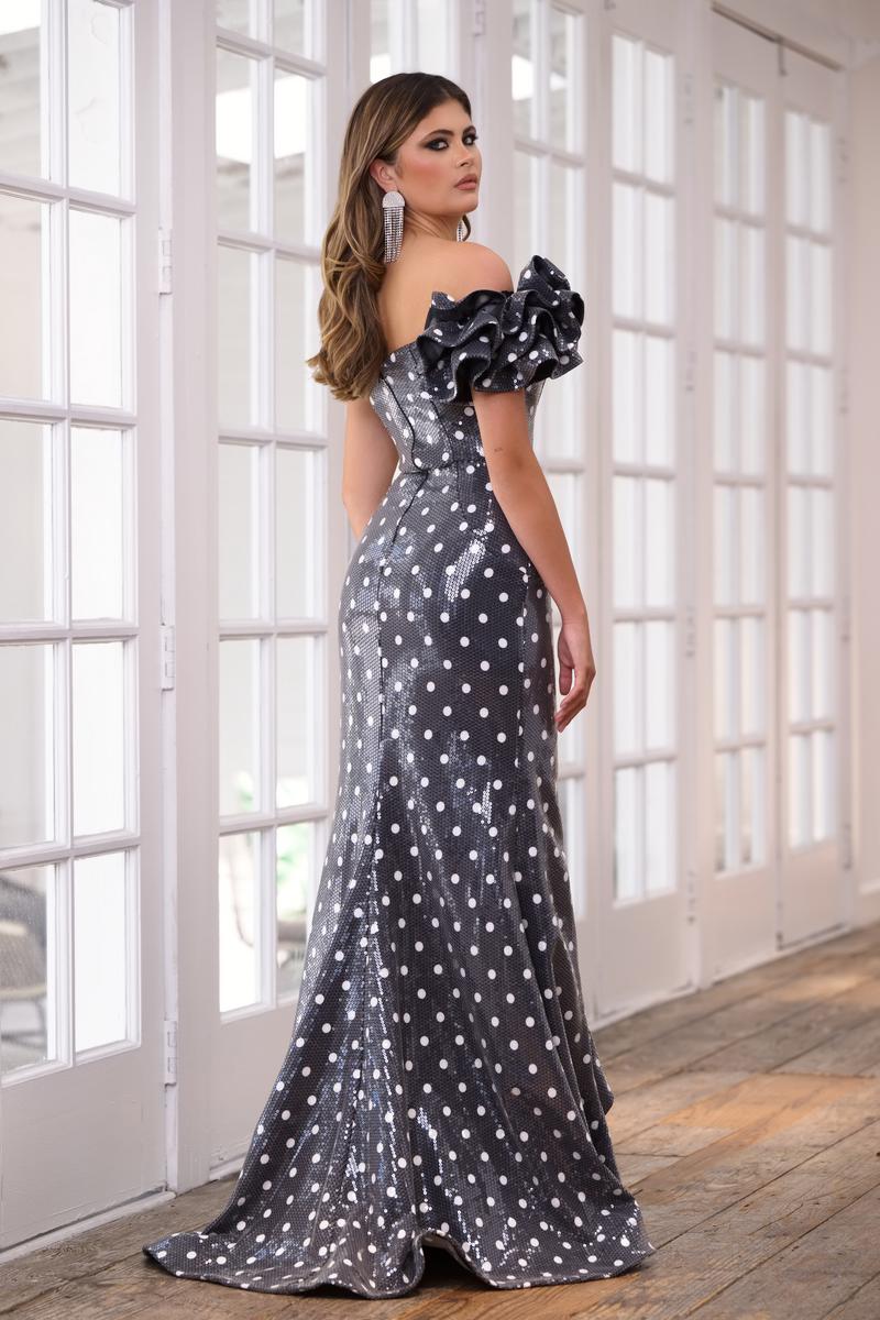 Ava Presley One Shoulder Polka Dot Prom Dress 39264