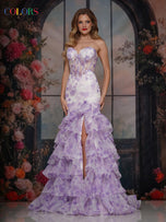 Colors Dress Mermaid Ruffle Skirt Strapless Prom Dress 3928
