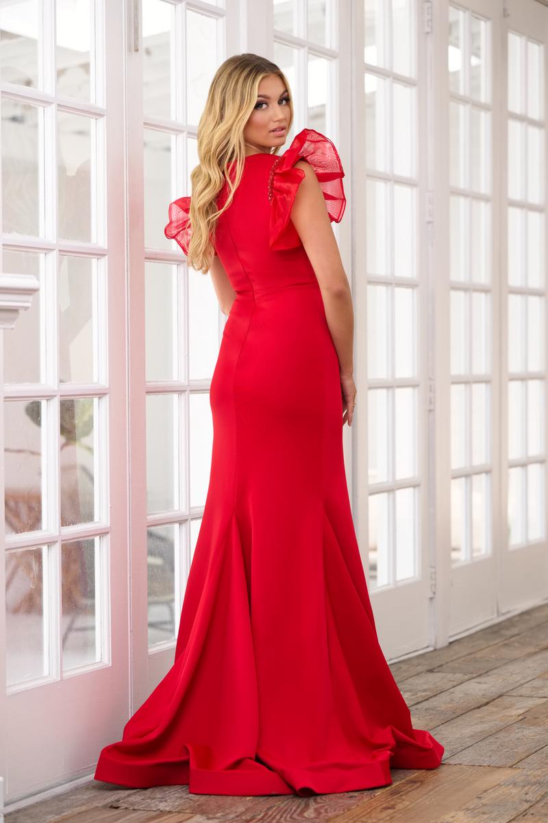 Ava Presley Ruffle Sleeve Long Prom Dress 39307