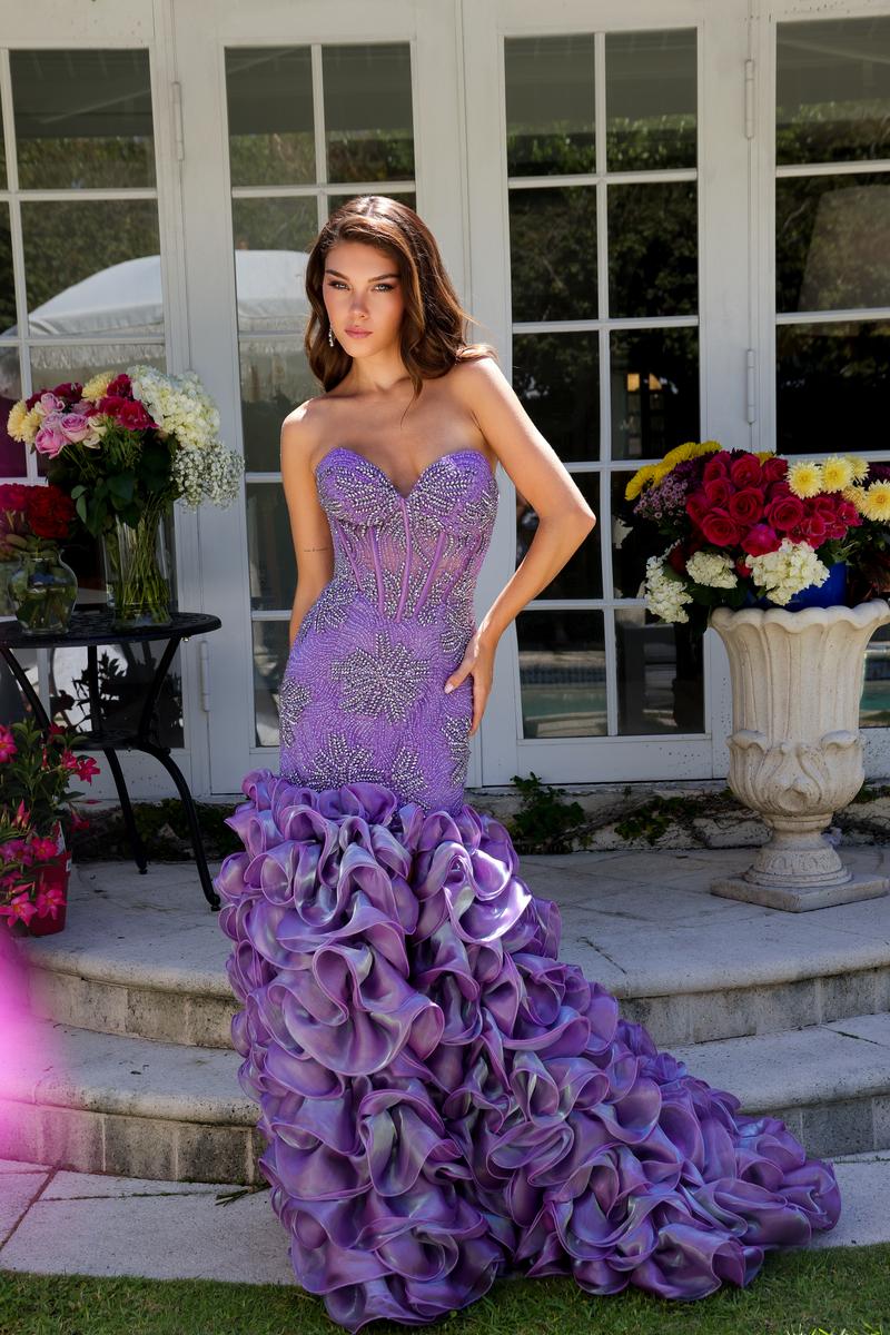 purple strapless mermaid prom dress Sparkly Mermaid Strapless Purple Sequins Long Prom Dresses AB120603