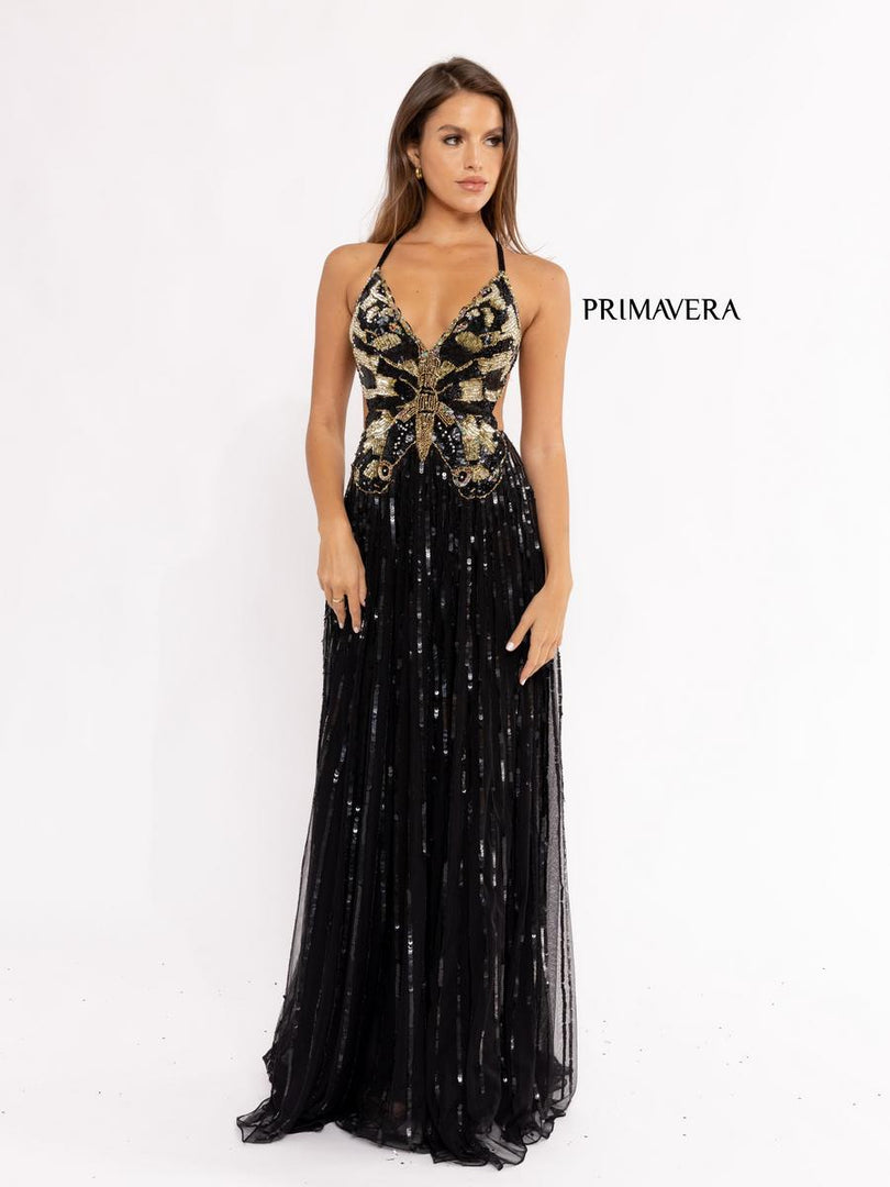 Primavera Couture Long Butterfly Dress 3957