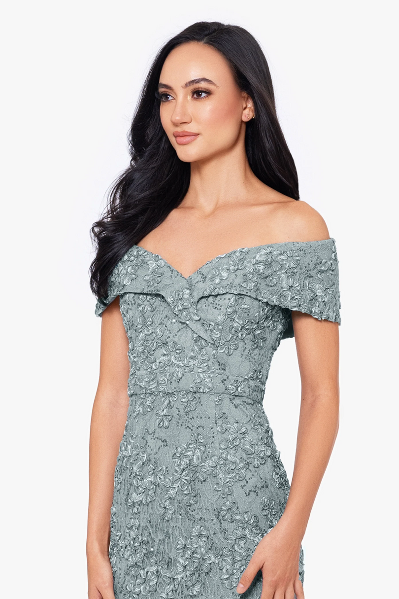 Xscape Evenings "Jill" Off the Shoulder Long Lace Gown 4618X Xscape Evenings "Jill" Off the Shoulder Long Lace Gown 4618X