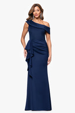 Xscape Evenings "Valerie" Scuba Ruffle Dress 6713X