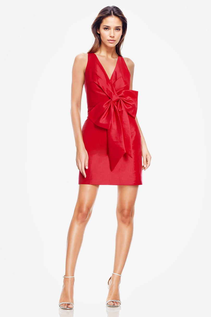 One 33 Social "Amira" Red Bow Mini Cocktail Dress MC9000 One 33 Social "Amira" Red Bow Mini Cocktail Dress MC9000