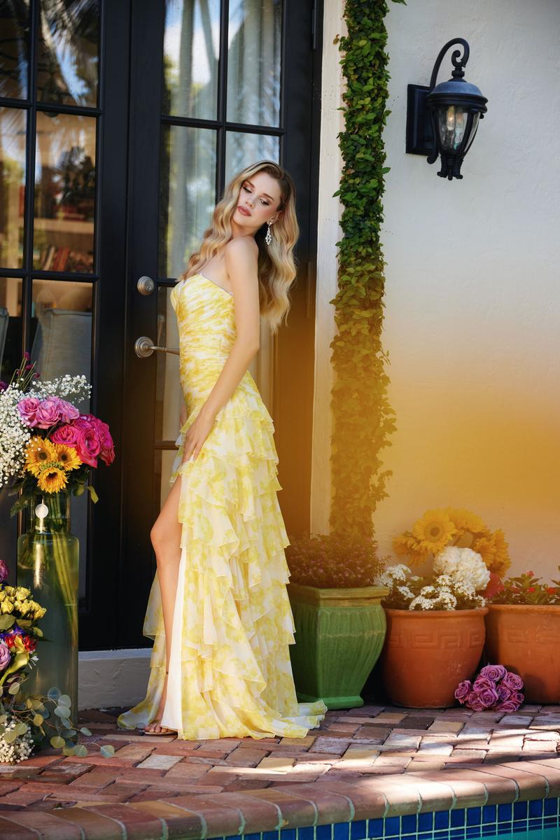 Ava Presley Drop Waist Floral Print Prom Dress 40027 Ava Presley Drop Waist Floral Print Prom Dress 40027