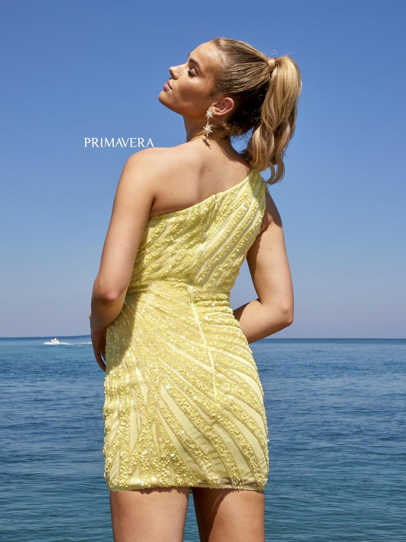 Primavera Short One Shoulder Homecoming Dress 4004 Primavera Short One Shoulder Homecoming Dress 4004