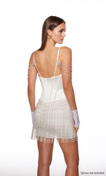 Alyce Paris Dropped Waist Beaded Fringe HoCo Dress 40064