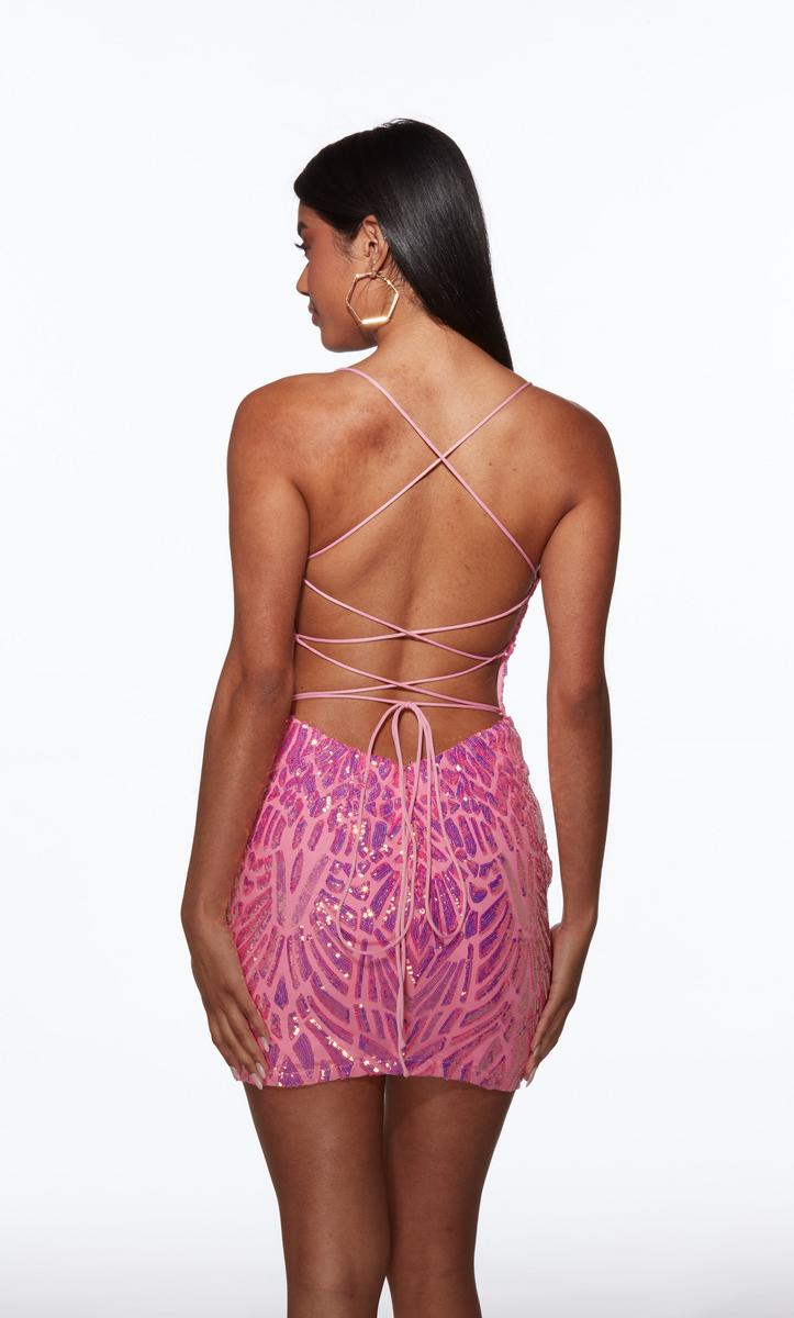 Alyce Paris Sequin Lace-Up Back Dress 40082
