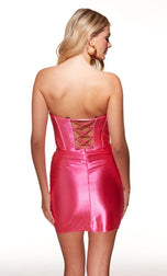 Alyce Paris Strapless Mini HoCo Dress With Bows 40087