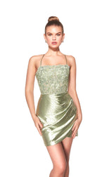 Alyce Paris Simple Floral Bodice Dress 40092