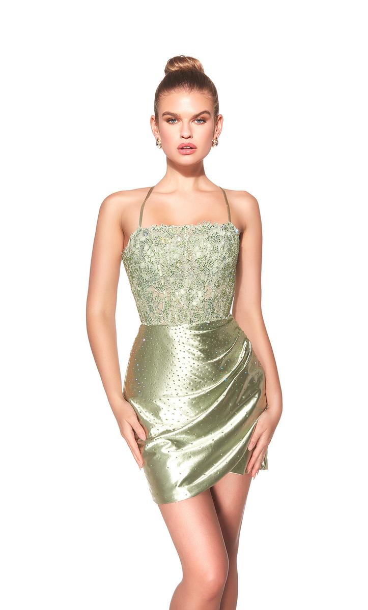 Alyce Paris Simple Floral Bodice Dress 40092